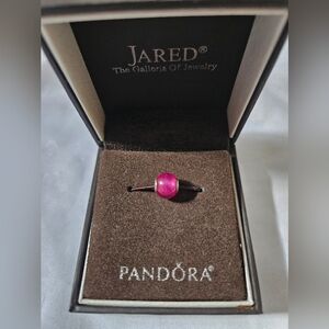 Pandora Retired Essence 'PASSION' Pink Glass Sterling Silver Charm ✨️